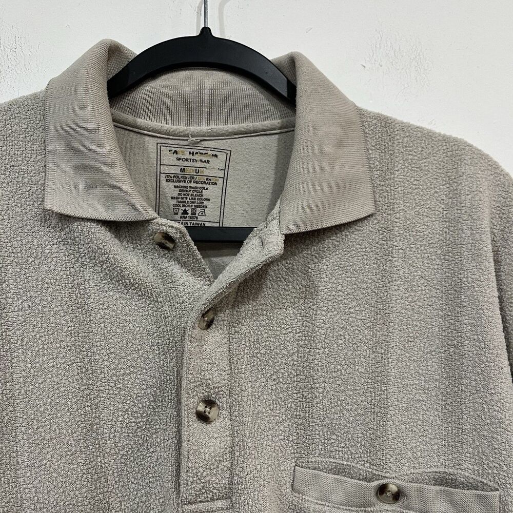 Safe Harbor Sportswear Collared Beige Sweatshirt  Men’s Size Medium - Picture 4 of 7